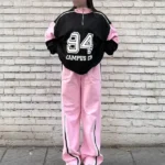 ست نیم‌زیپ دورس پنبه ۲ نخ صورتی