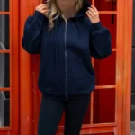 سوئیشرت کلاهدار دورس ۳ نخ خار خورده سرمه ایی