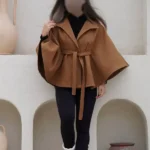 شنل کمردار فوتر دورو کوبیده رنگ موکا