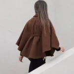 شنل کمردار فوتر دورو کوبیده قهوه ایی