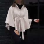 شنل کمردار فوتر دورو کوبیده کرم بژ