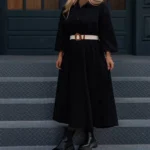 كفتان کمربند دار مشکی