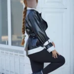 کت چرم یقه بلیزر بوفالو مشکی