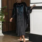 عبا برکه پارچه مخمل طرح آبی