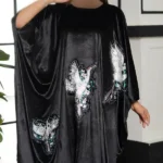 عبا برکه پارچه مخمل طرح سفید