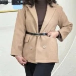 کت ۴ دکمه دخترانه رنگ موکایی