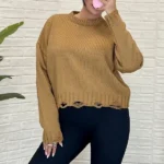 بافت دخترانه مدل 1405 رنگ قهوه ایی