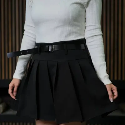 دامن تنیسی استر دار مشکی