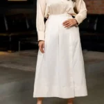 دامن زنانه شیک سه دکمه سفید