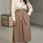 دامن شلواری دخترانه شیک رنگ موکا