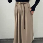 دامن پیل دخترانه کرم - بژ