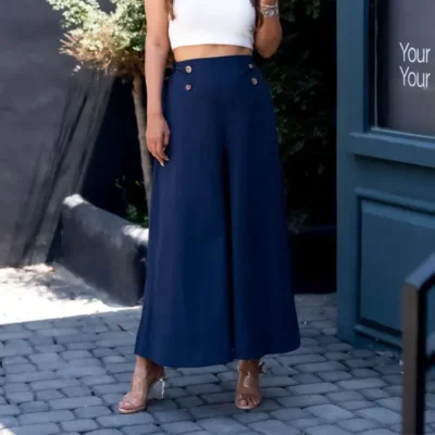 شلوار 4 دکمه دخترانه سرمه ایی