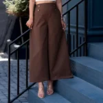 شلوار 4 دکمه دخترانه قهوه ایی