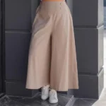 شلوار 4 دکمه دخترانه کرم