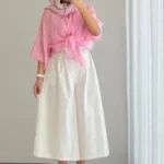 شلوار کتان دخترانه کوتاه سفید