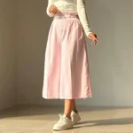 شلوار کتان دخترانه کوتاه صورتی