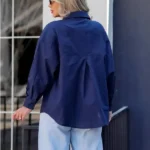 شومیز 5 دکمه سرمه ایی