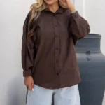 شومیز 5 دکمه قهوه ایی