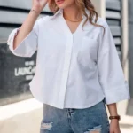 شومیز استین پاگون دخترانه سفید