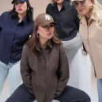 شومیز بغل چاک آبی قهوه ایی کرم روشن