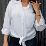 شومیز جلوگره دخترانه سفید