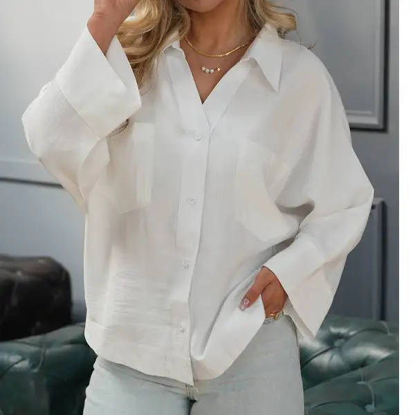 شومیز دکمه دار مجلسی سفید شومیز دکمه دار مجلسی سفید