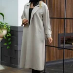 مانتو پشت دکمه چاک دار سفید