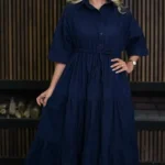 پیراهن دخترانه بلند سرمه ایی