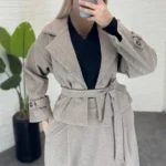 کت دامن فوتر جناقی رنگ نخودی