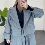 کت دامن فوتر جناقی طوسی