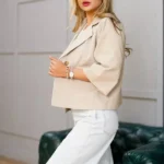 کت دو جیب کرم روشن