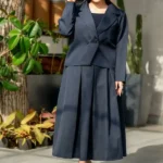 کت و دامن دخترانه 2 دکمه سرمه ای