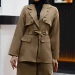 کت و شلوار زنانه رنگ موکا