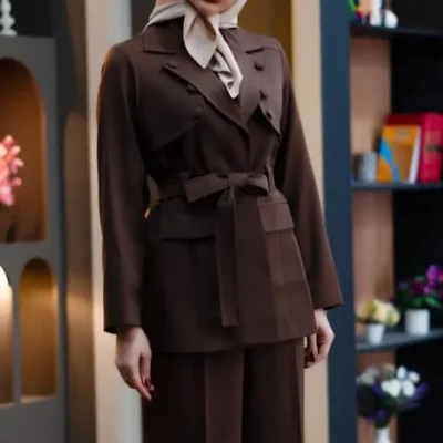 کت و شلوار زنانه قهوه ایی