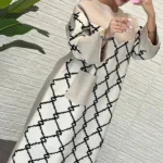 کفتان فوتر گلدوزی سفید و مشکی